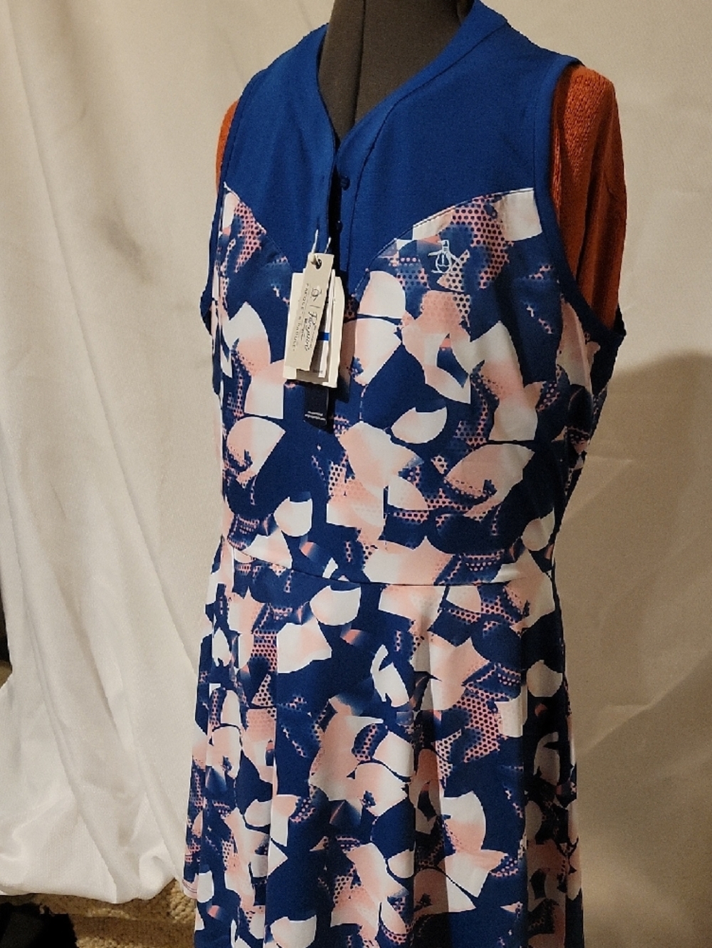 Penguin Blue & Pink Sleeveless Athletic Pickleball Dress